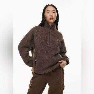 Aritzia Brown Polar Fleece Sweater